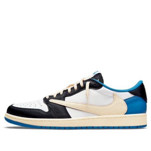 Air Jordan 1 Retro Low x Fragment Design x Travis Scott x ‘Sail Black Military Blue’ - Image 2