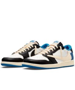 Air Jordan 1 Retro Low x Fragment Design x Travis Scott x ‘Sail Black Military Blue’