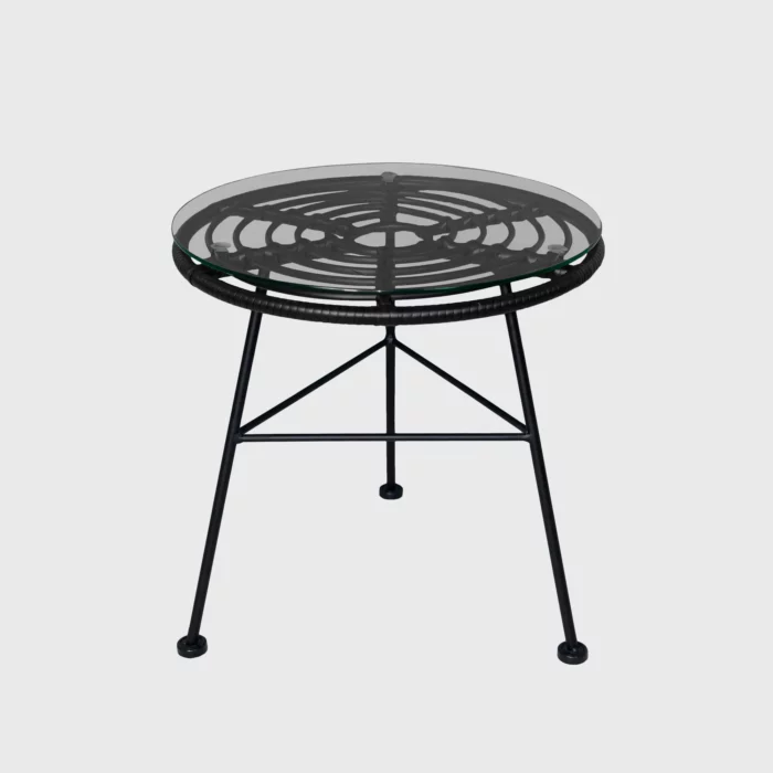ZYNSELL Black Rattan Coffee Table - Image 1
