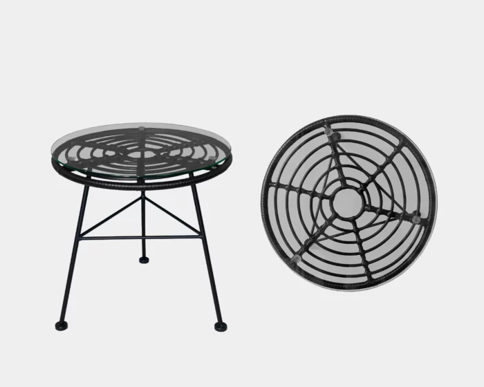 ZYNSELL Black Rattan Coffee Table - Image 3