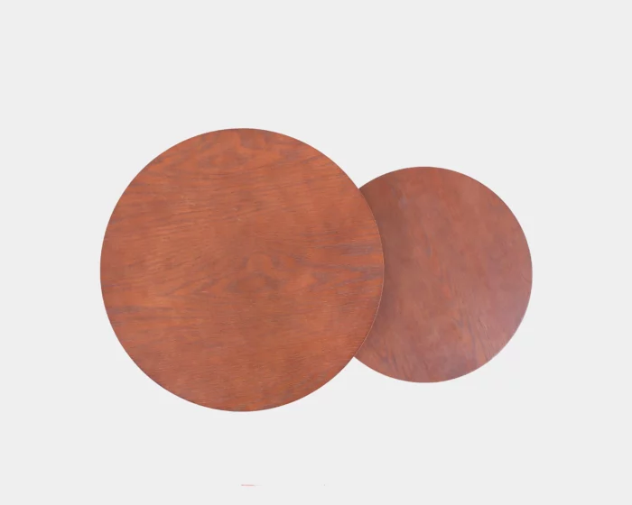 ZYNSELL Set of 2 Dark Wood & Black Metal Side Tables - Image 4